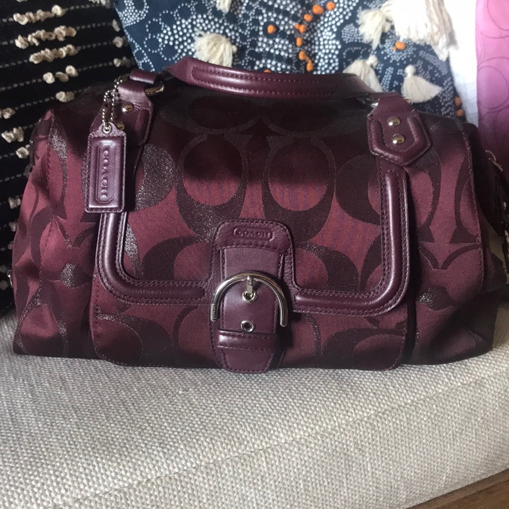 Beautiful burgundy Coach Purse